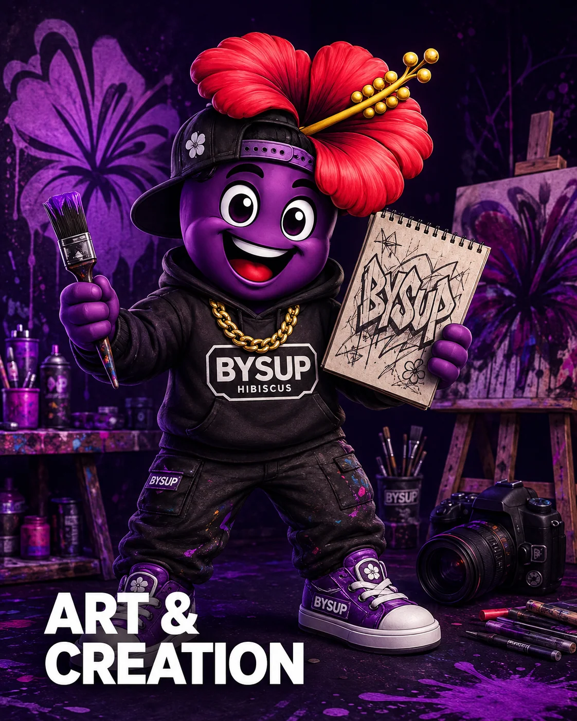 Mascotte BYSUP — univers Art & création
