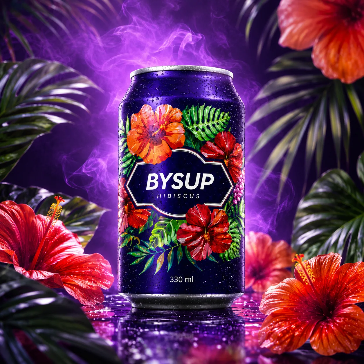 Canette BYSUP Rouge, extrait naturel d'hibiscus